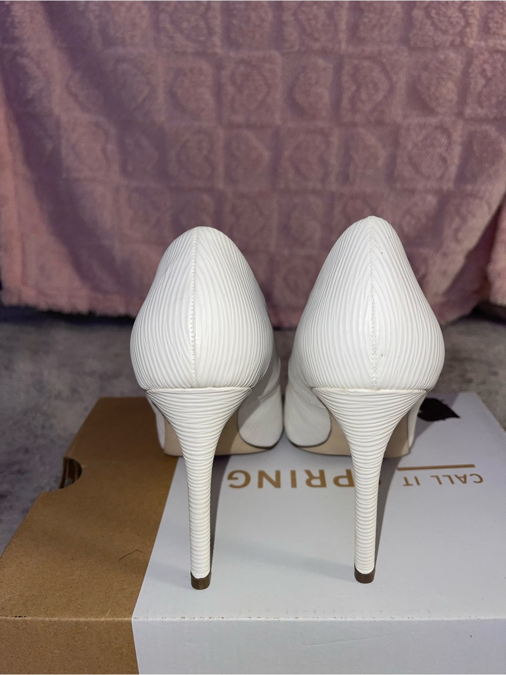 Call It Spring White Textured Pointed-Toe Heels - Picture 4 of 5